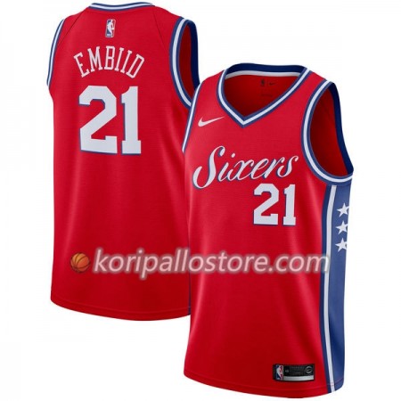 Philadelphia 76ers Joel Embiid 21 Nike 2017-18 Punainen Miesten Pelipaidat Swingman 